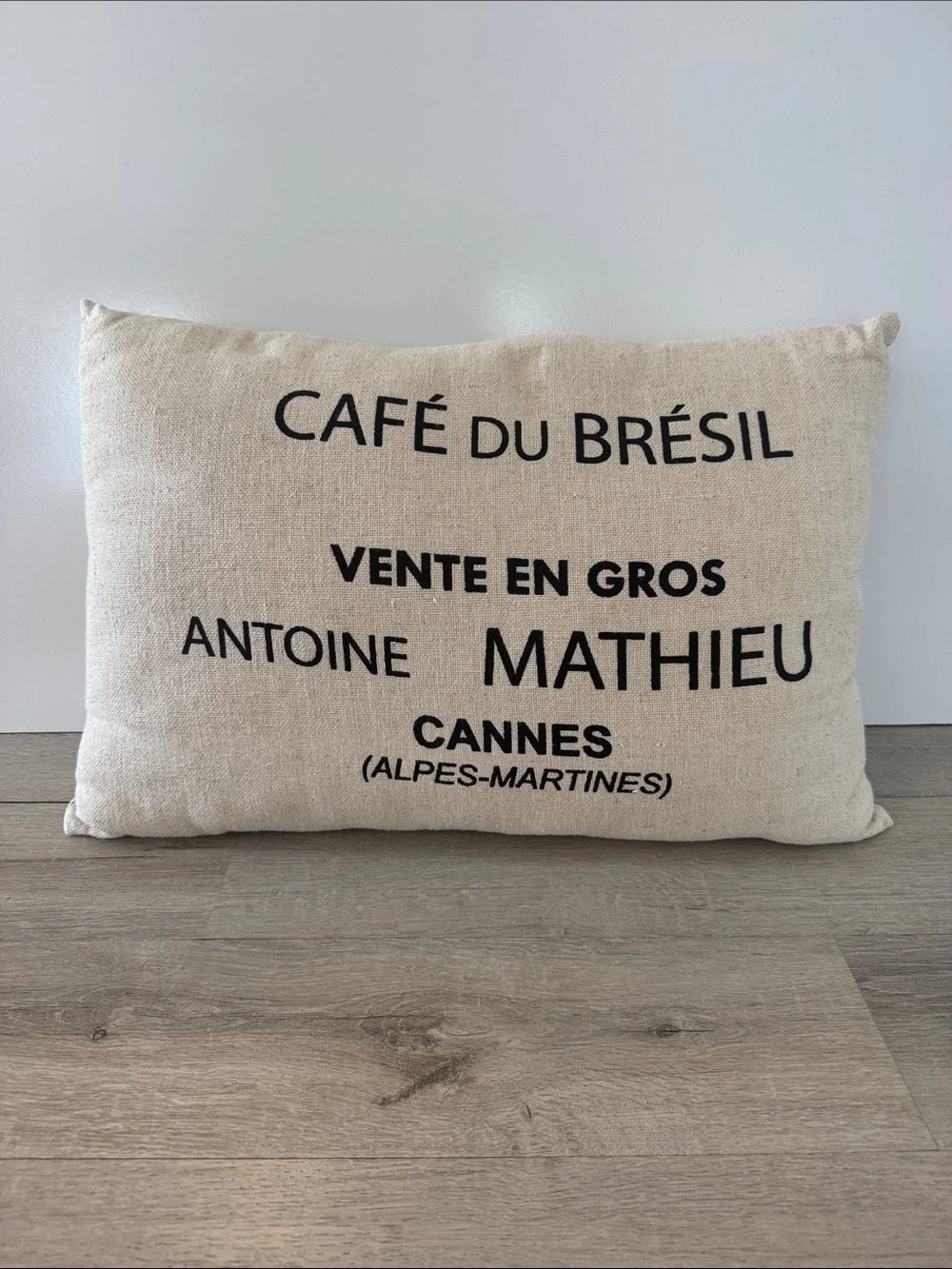 French Coffee Sack Lumbar Throw Pillow w/ Insert Farmhouse Linen 24x15 Decor